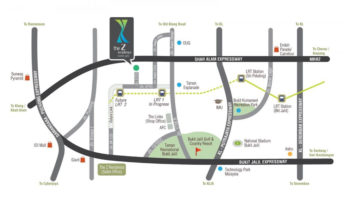 Bukit jalil Stadyumu haritası 