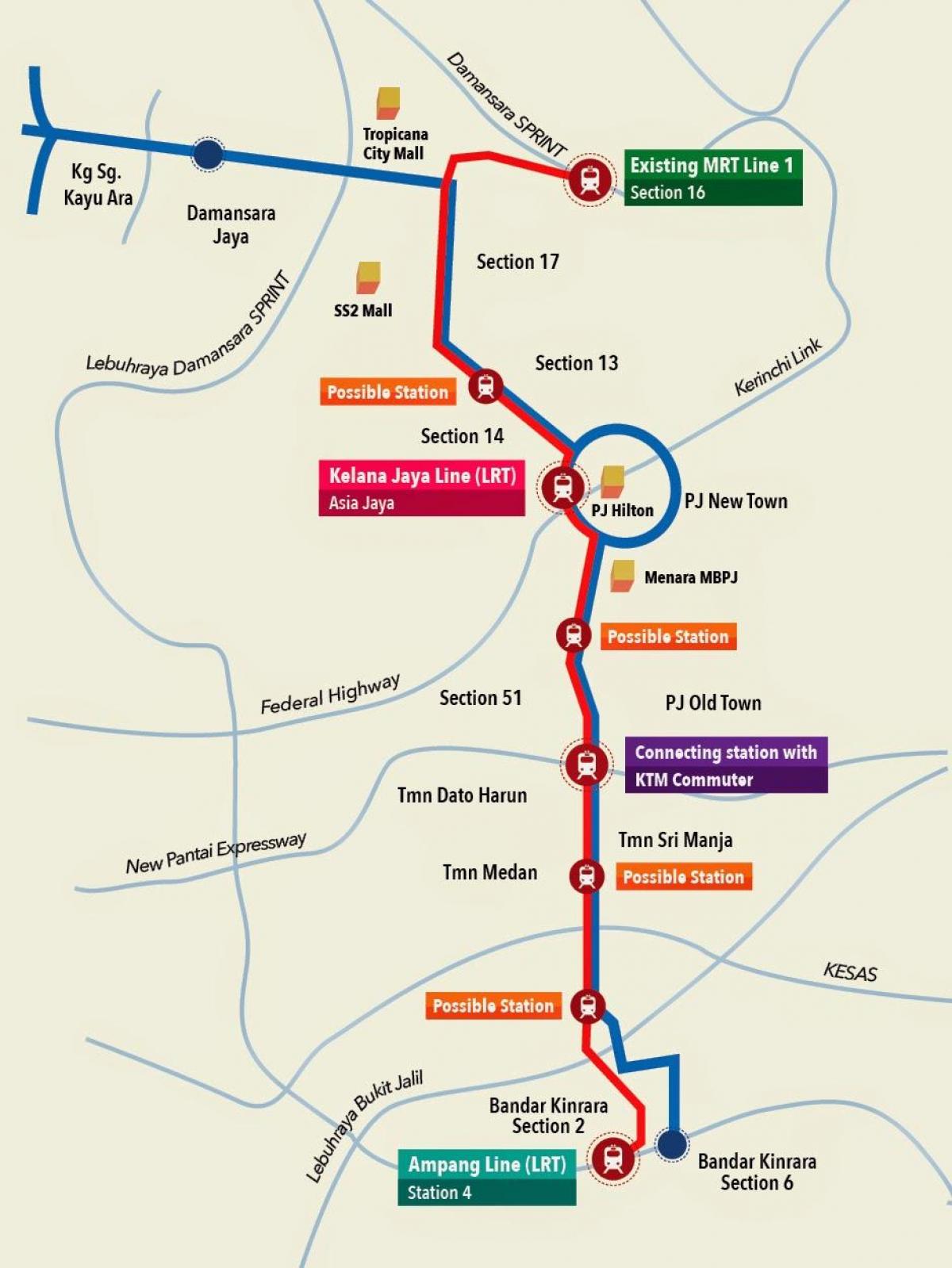 jaya yakınında hafif Metro İstasyonu haritası