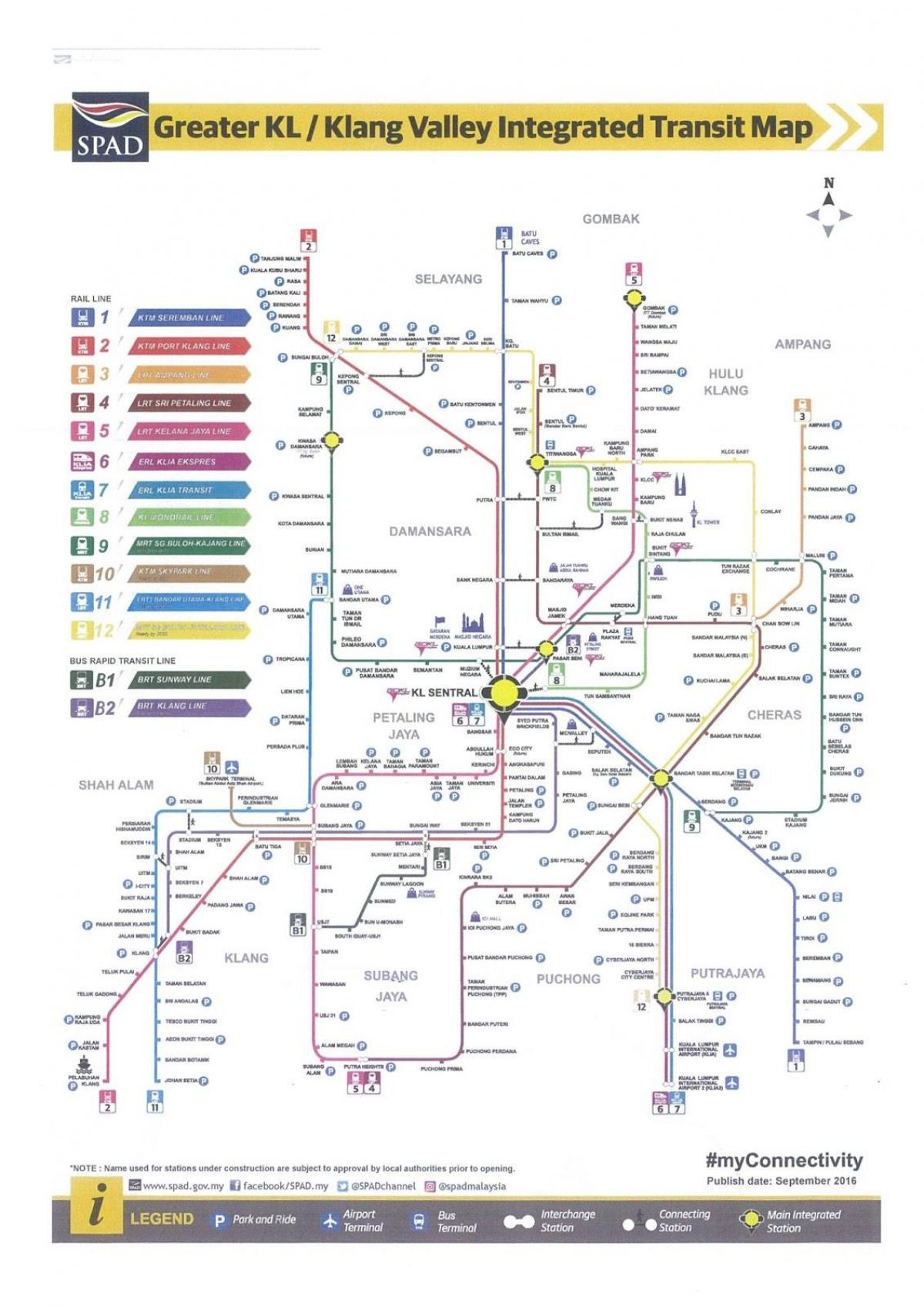 kuala lumpur transit demiryolu haritası
