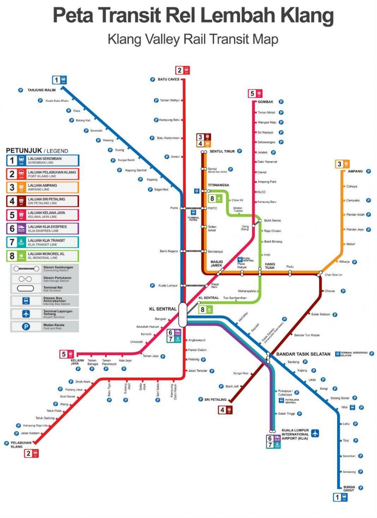 tren güzergah haritası Malezya