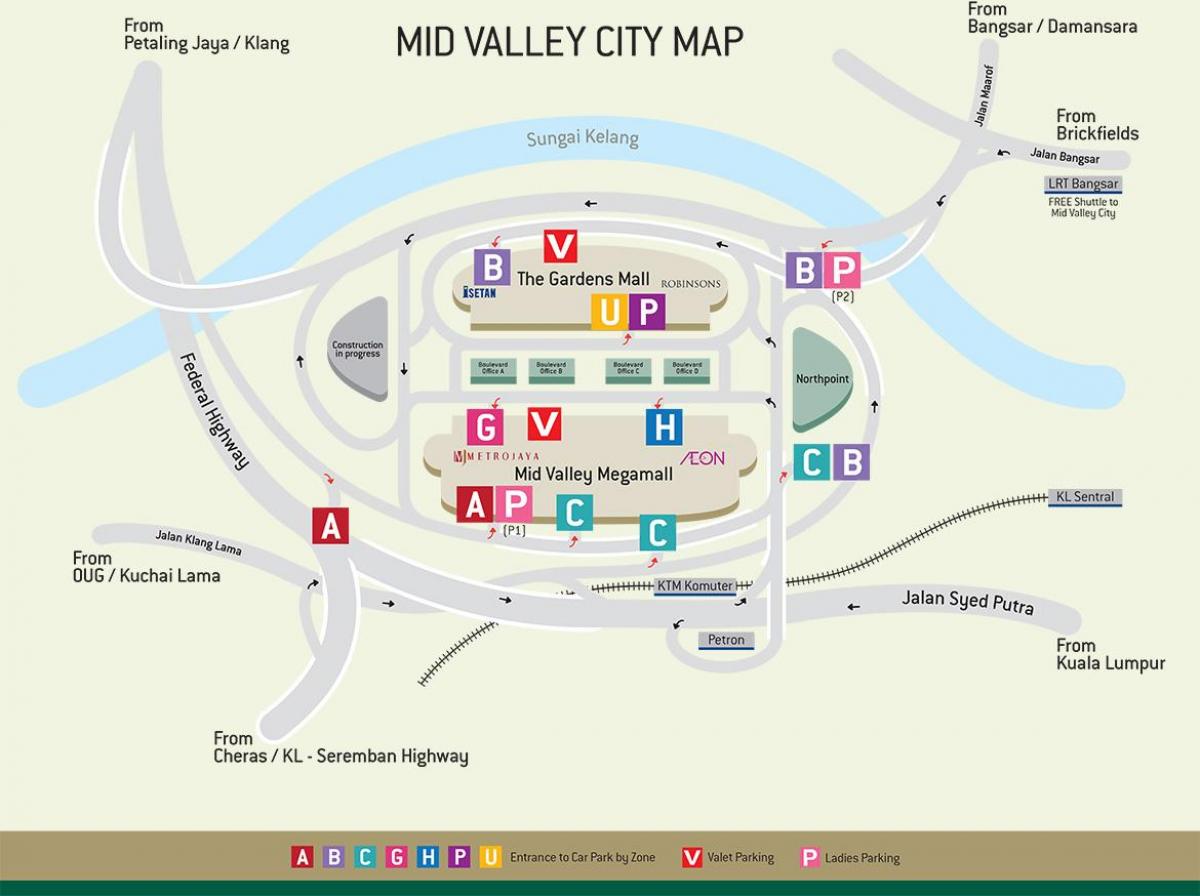 Mid valley Alışveriş Merkezi haritası 