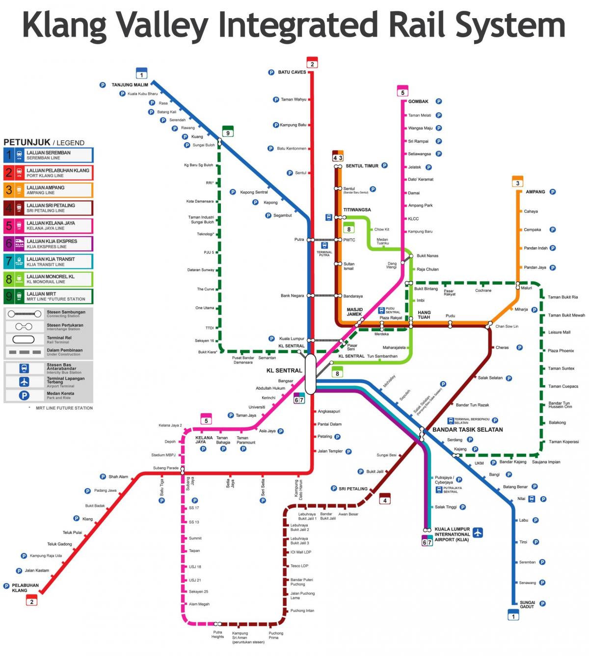 Malezya tren istasyonu haritası
