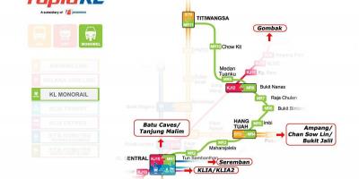 Kl sepang Monoray İstasyonu haritası