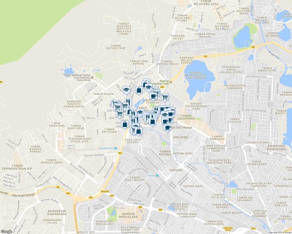 kepong, kuala lumpur haritası