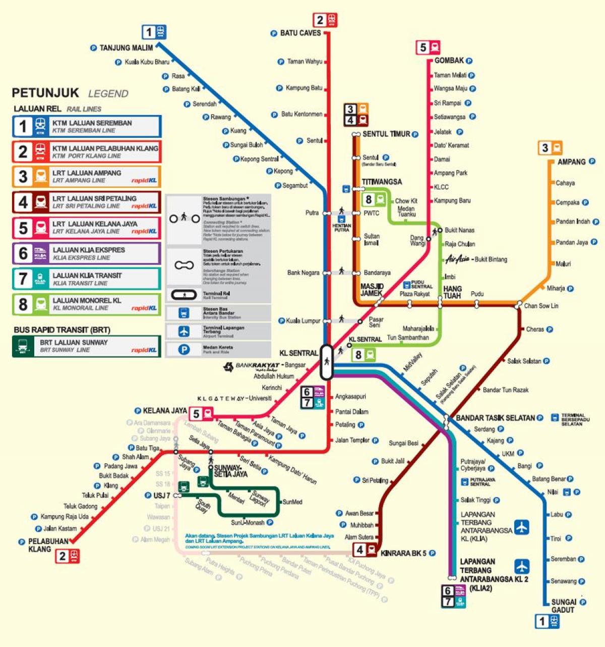 hafif metro hattı haritası kuala lumpur
