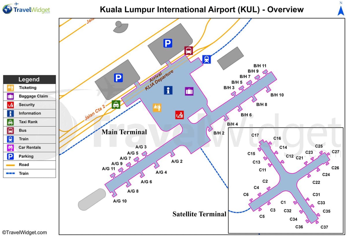 kuala lumpur havaalanı ana terminal göster