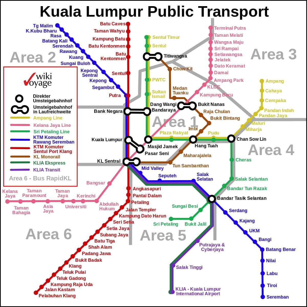 toplu taşıma kuala lumpur haritası