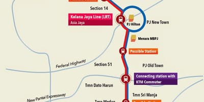 Jaya yakınında hafif Metro İstasyonu haritası
