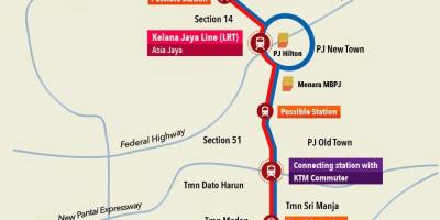 Jaya yakınında hafif Metro İstasyonu haritası