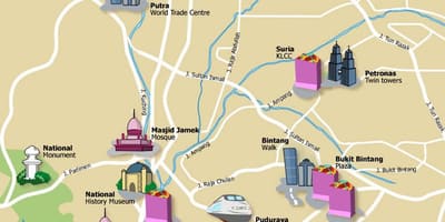 Kuala lumpur turistik yerler haritası