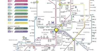 Kuala lumpur transit demiryolu haritası