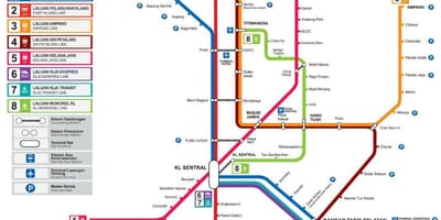 Tren güzergah haritası Malezya
